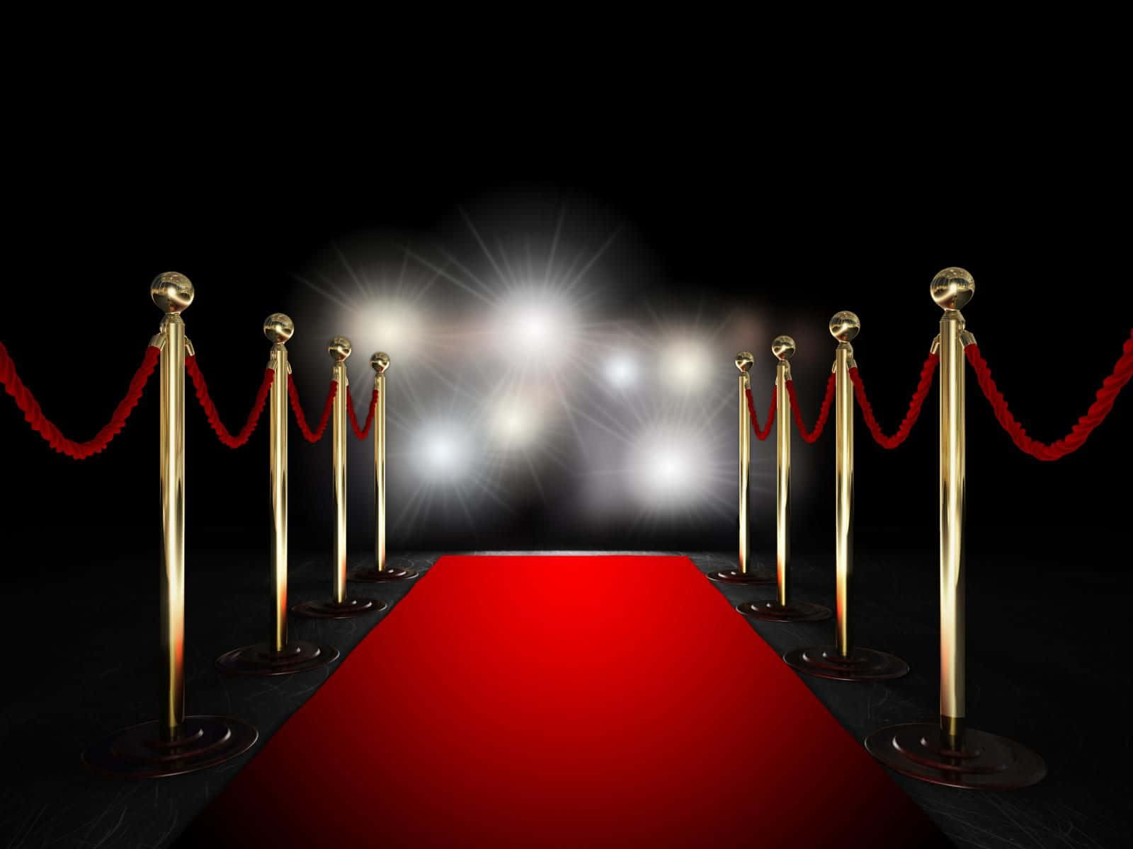 Red Carpet With Ropes And Ropes Wallpaper
