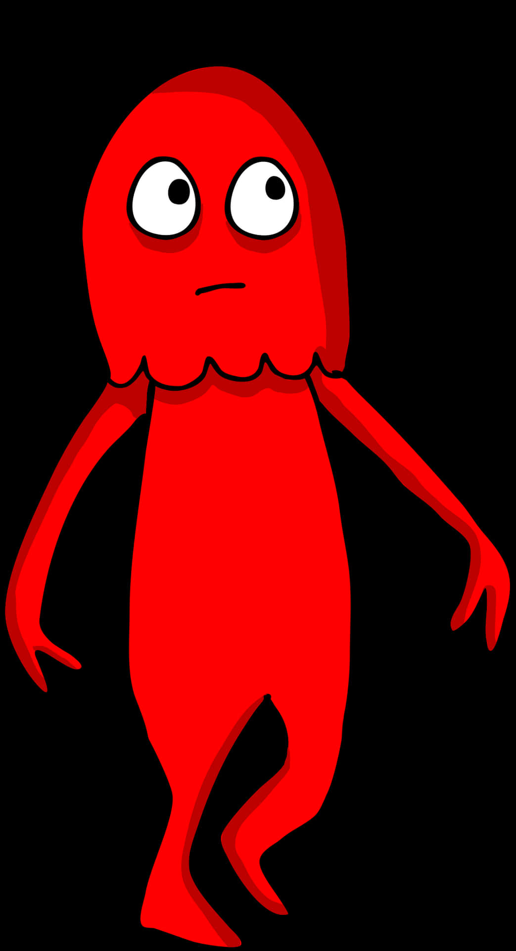 Red Cartoon Alien Character PNG