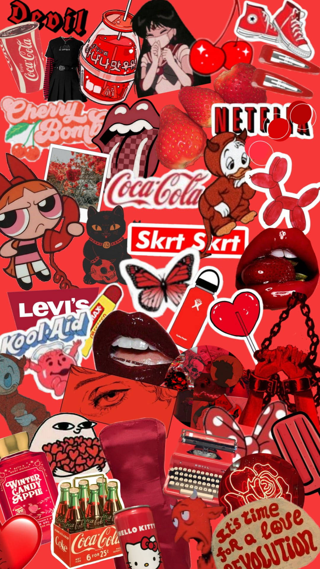 Red Cartoon Alt Aesthetic Wallpaper