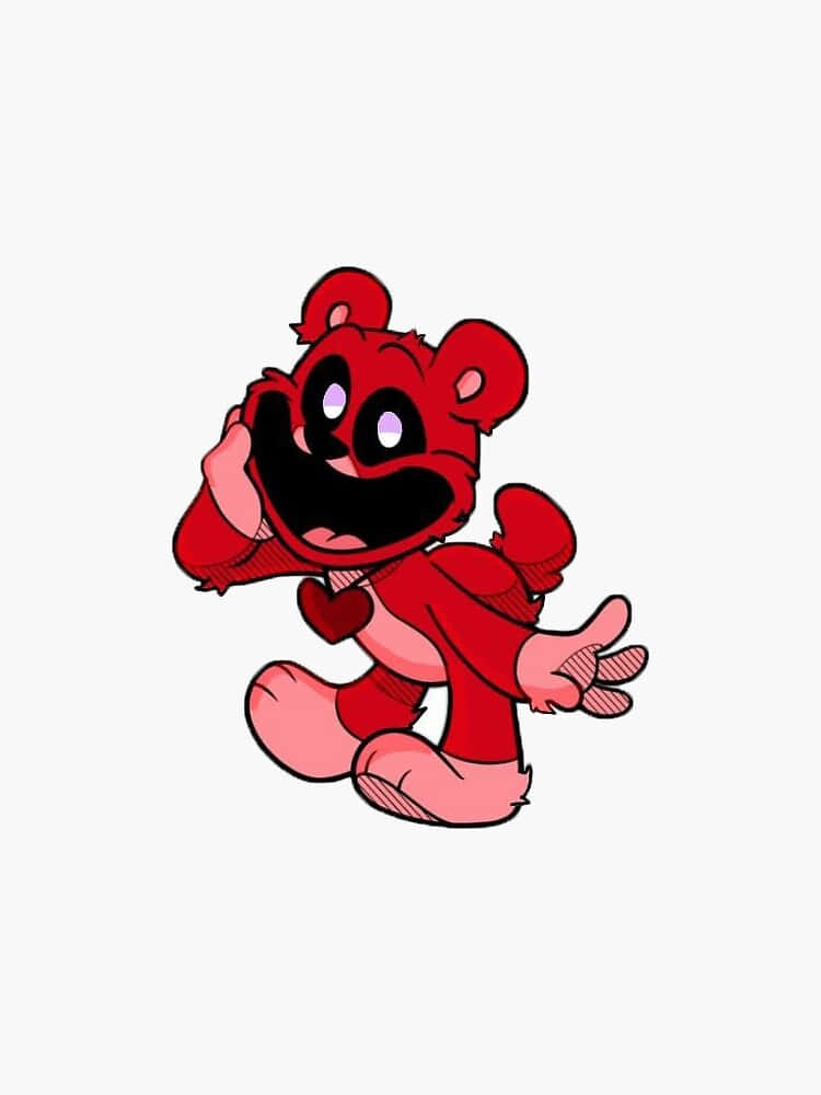 Red Cartoon Bear Laughing Wallpaper