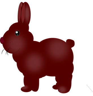 Red Cartoon Bunny Black Background PNG