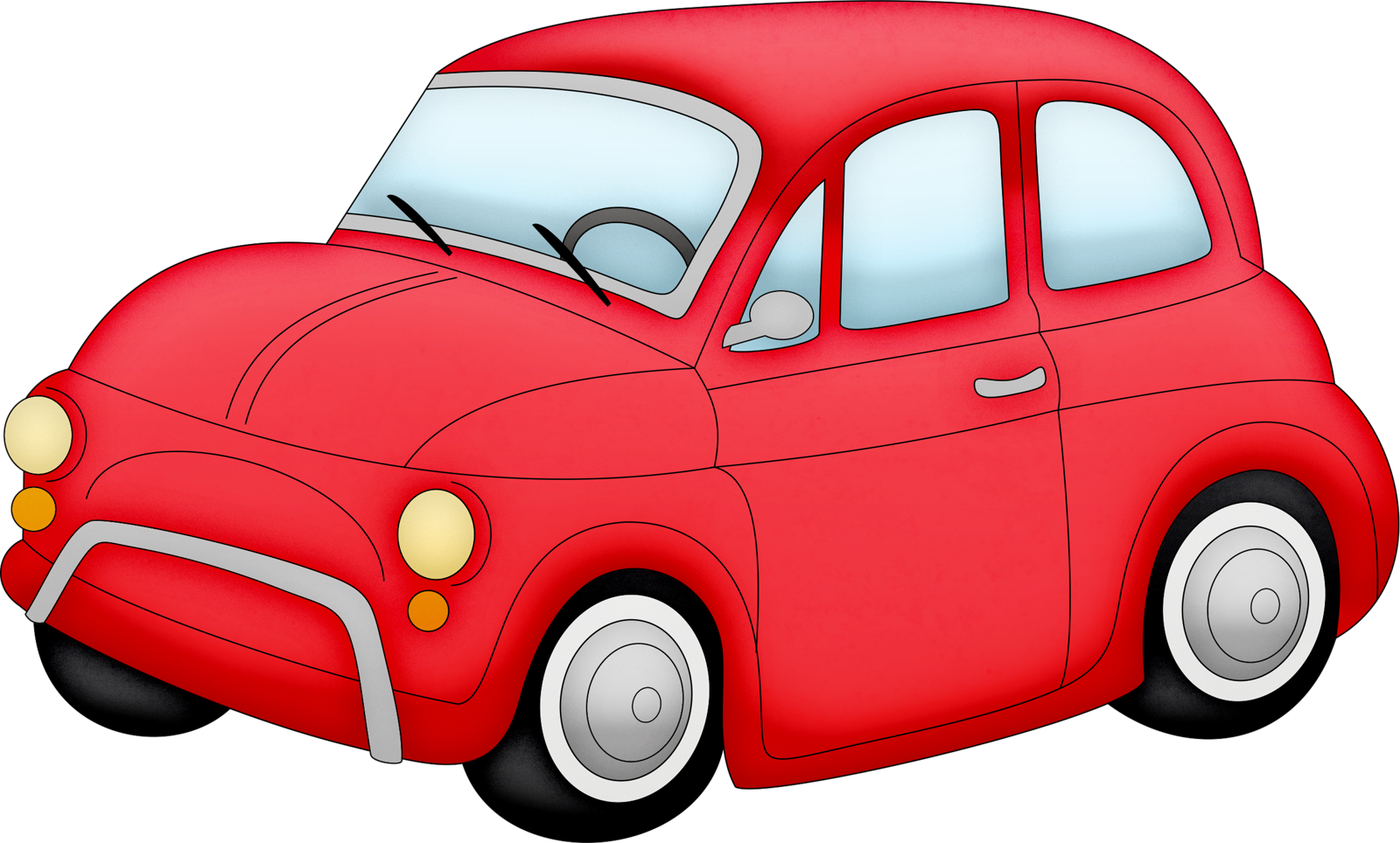 Red Cartoon Car Illustration PNG