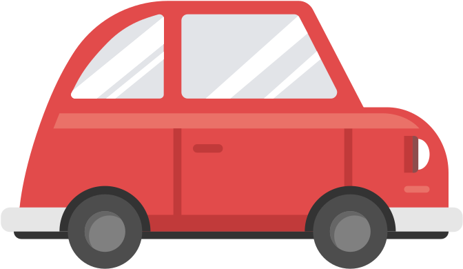Red Cartoon Car Side View PNG