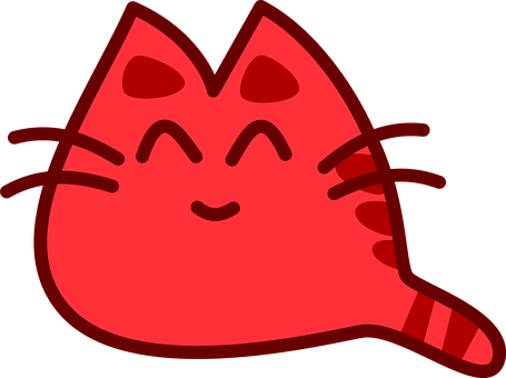 Red Cartoon Cat Smiling PNG