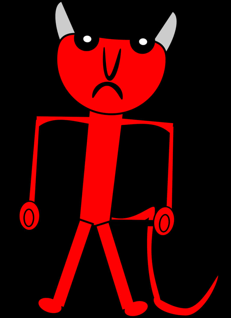 Red Cartoon Devil Standing PNG