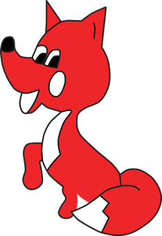 Red Cartoon Fox Illustration PNG