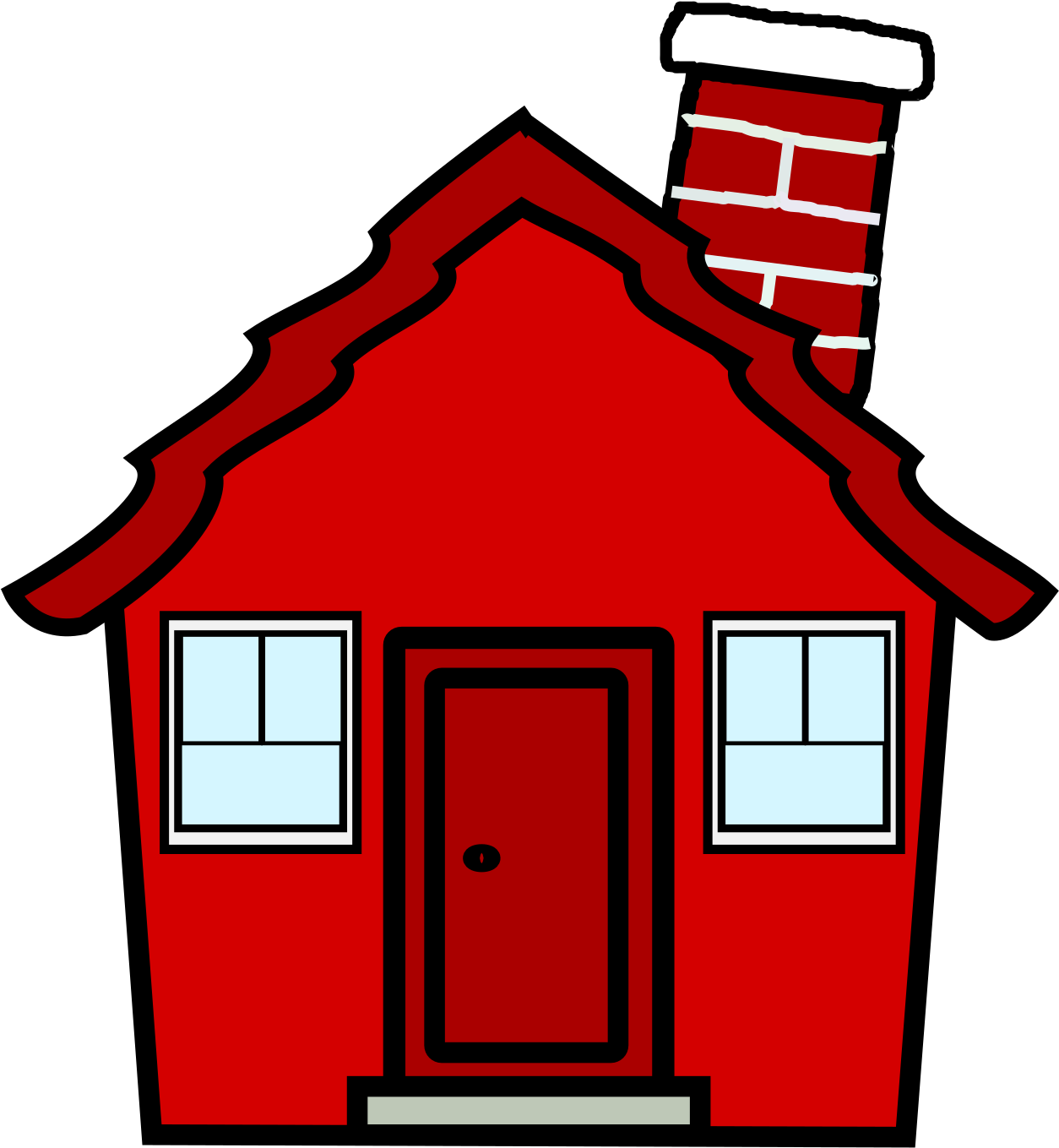 Red Cartoon House Clipart PNG