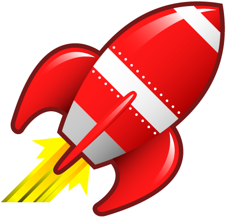Red Cartoon Rocket Icon PNG