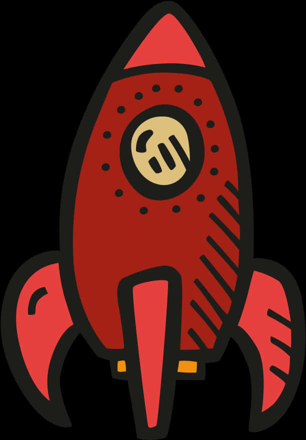 Red Cartoon Rocket Vector PNG