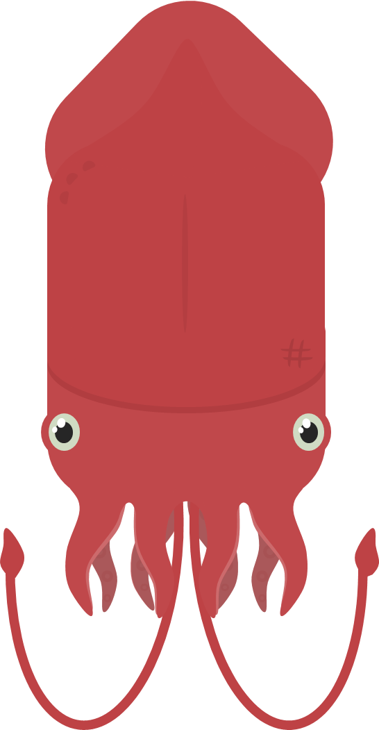 Red Cartoon Squid Illustration PNG