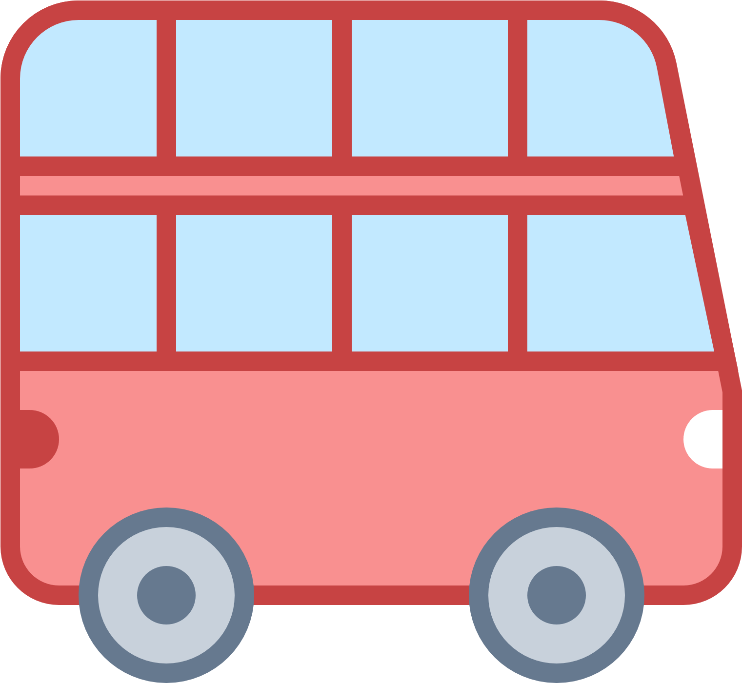 Red Cartoon Tour Bus Graphic PNG