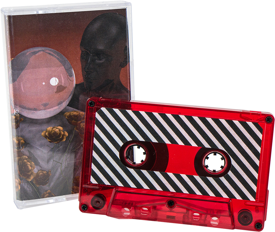 Red Cassette Tapewith Striped Labeland Case PNG