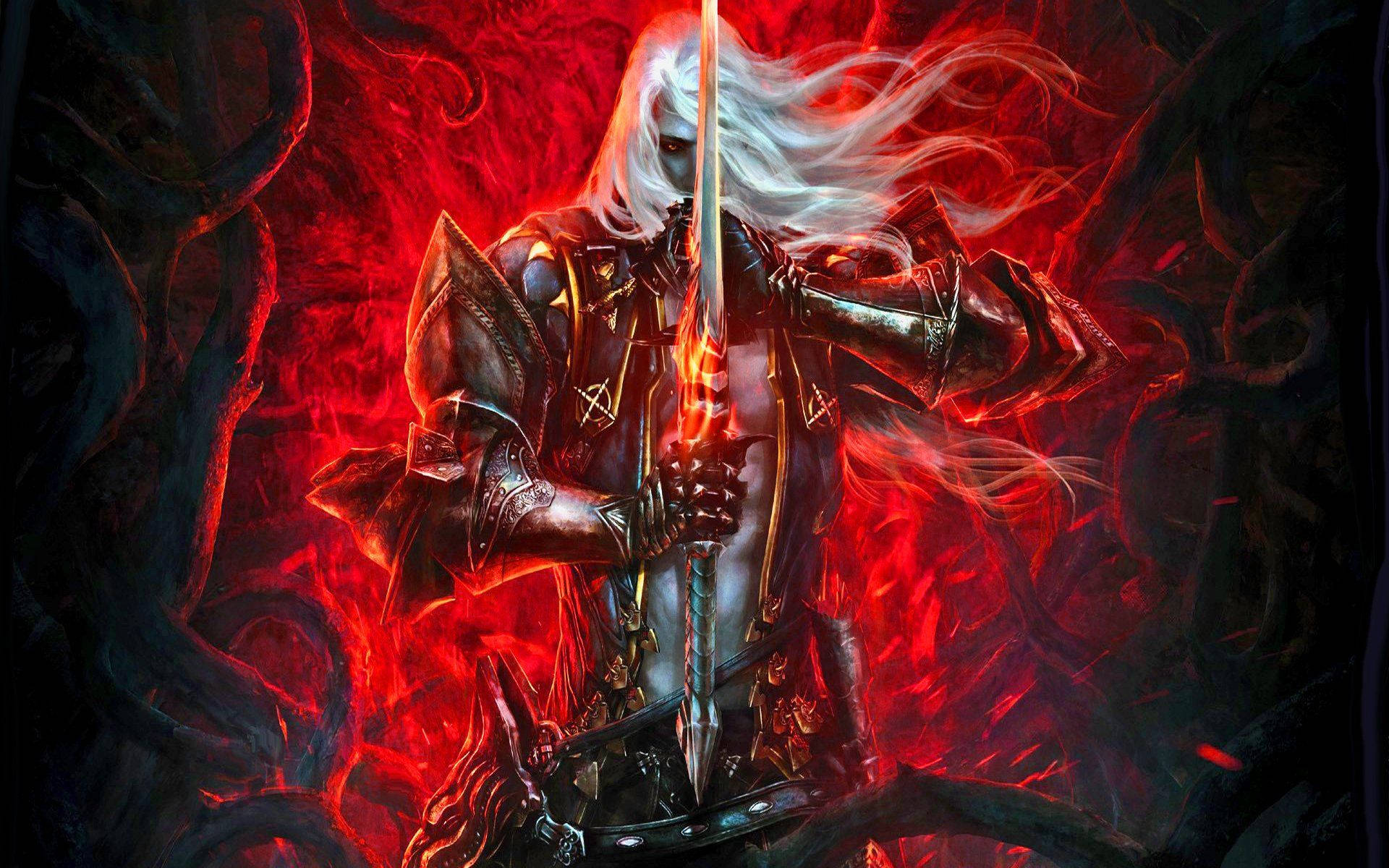 Red Castlevania Alucard Sword Background