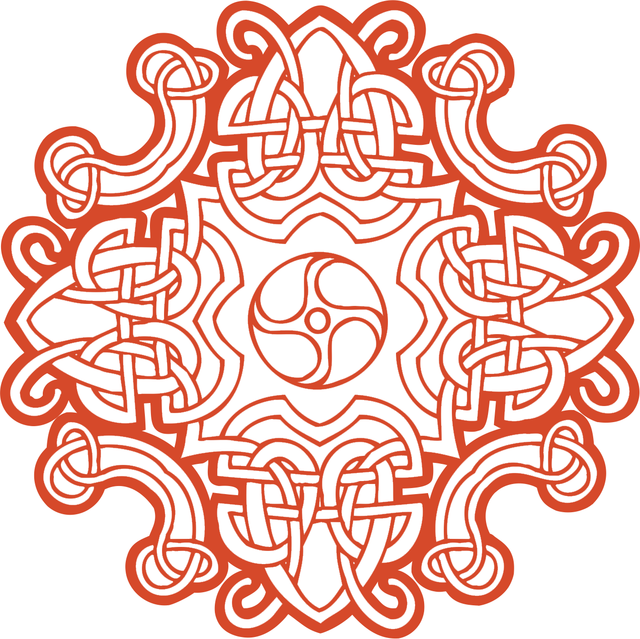 Red Celtic Knot Ornament Vector PNG
