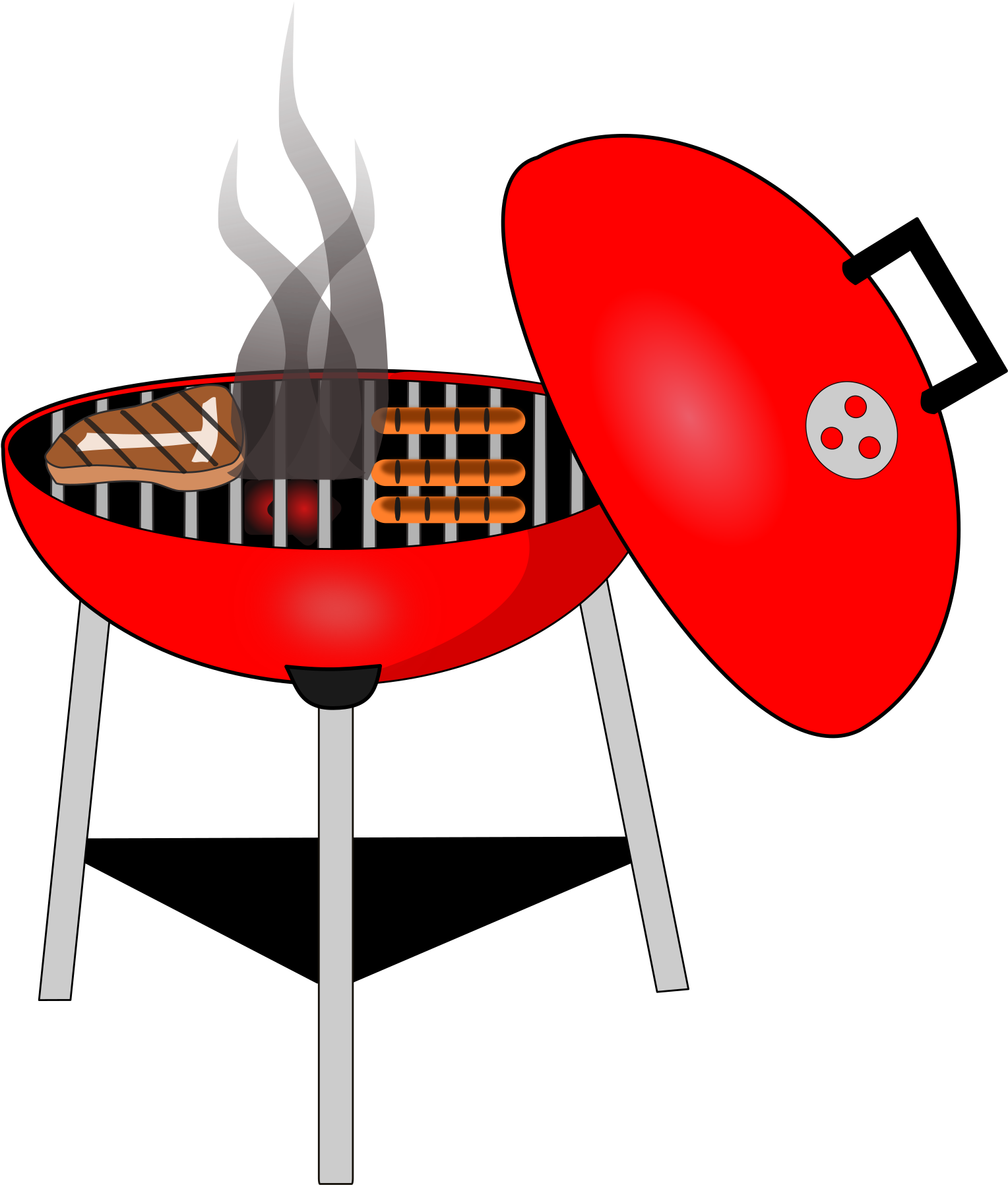 Red Charcoal Grill Cartoon PNG