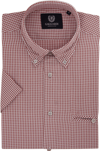 Red Checkered Dress Shirt Gagliardi PNG