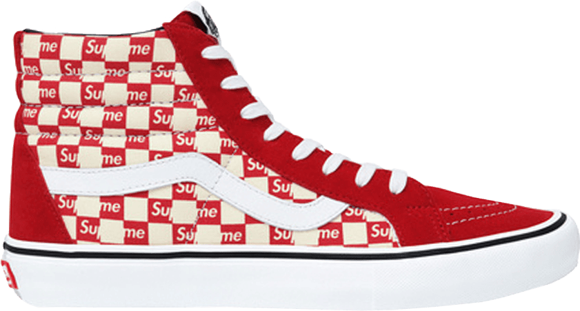 Red Checkered High Top Sneaker PNG