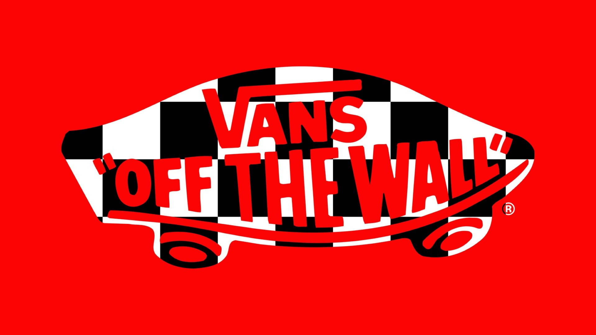 Rød Ternet Vans Logo Wallpaper