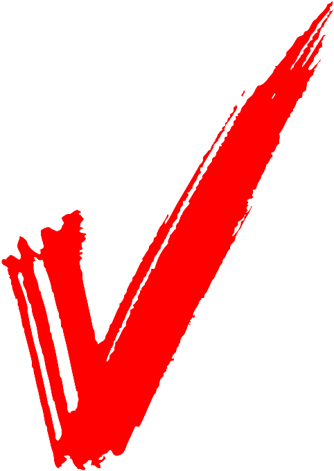Red Checkmark Grunge Texture PNG