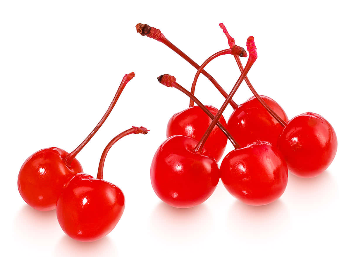 Fresh Red Cherries on Display Wallpaper