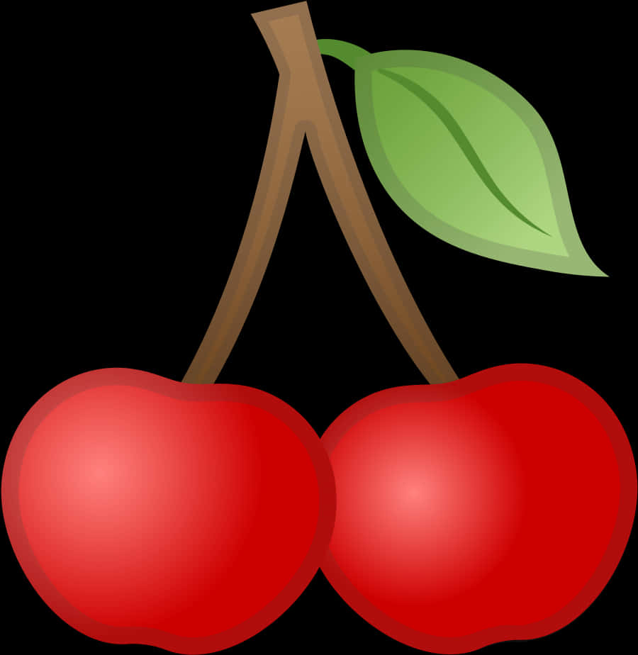 Red Cherries Vector Illustration PNG