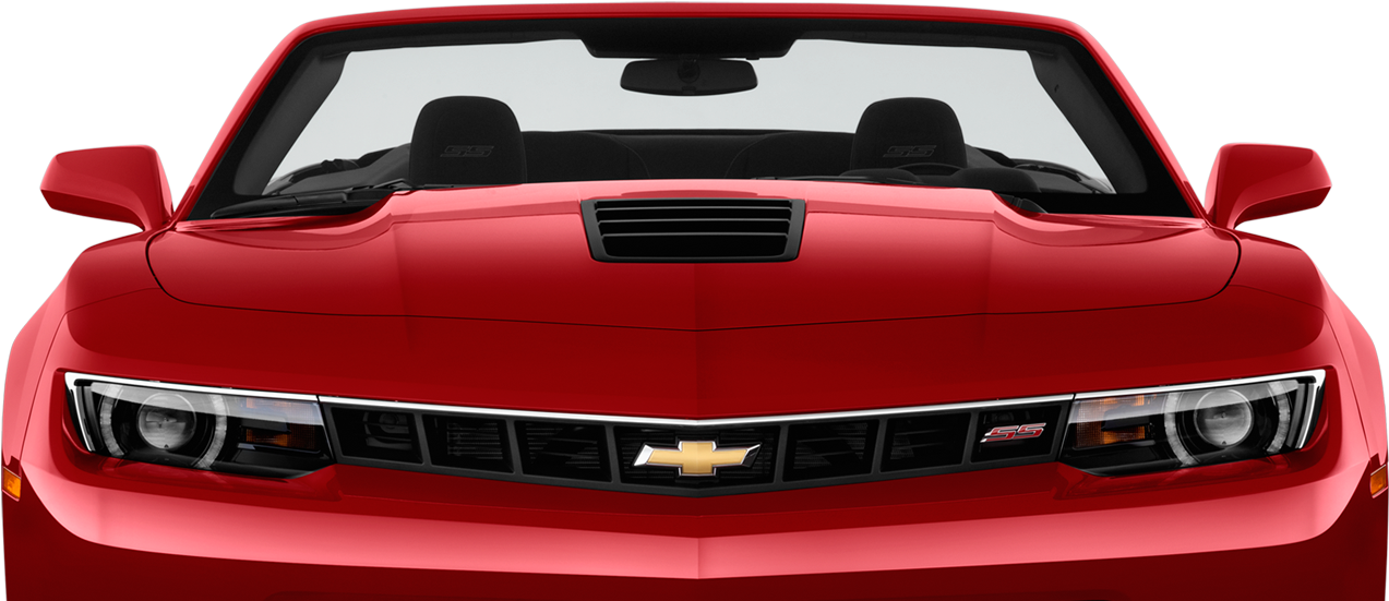Red Chevrolet Camaro S S Front View PNG