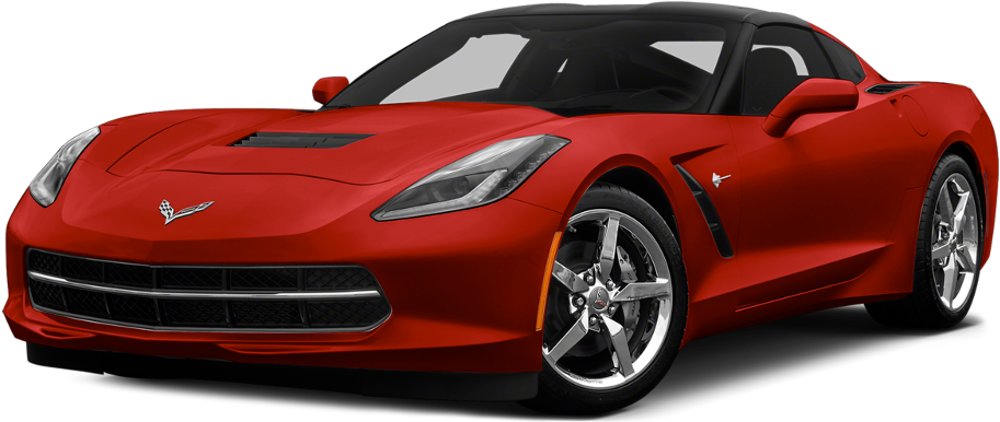 Red Chevrolet Corvette Stingray Side View PNG