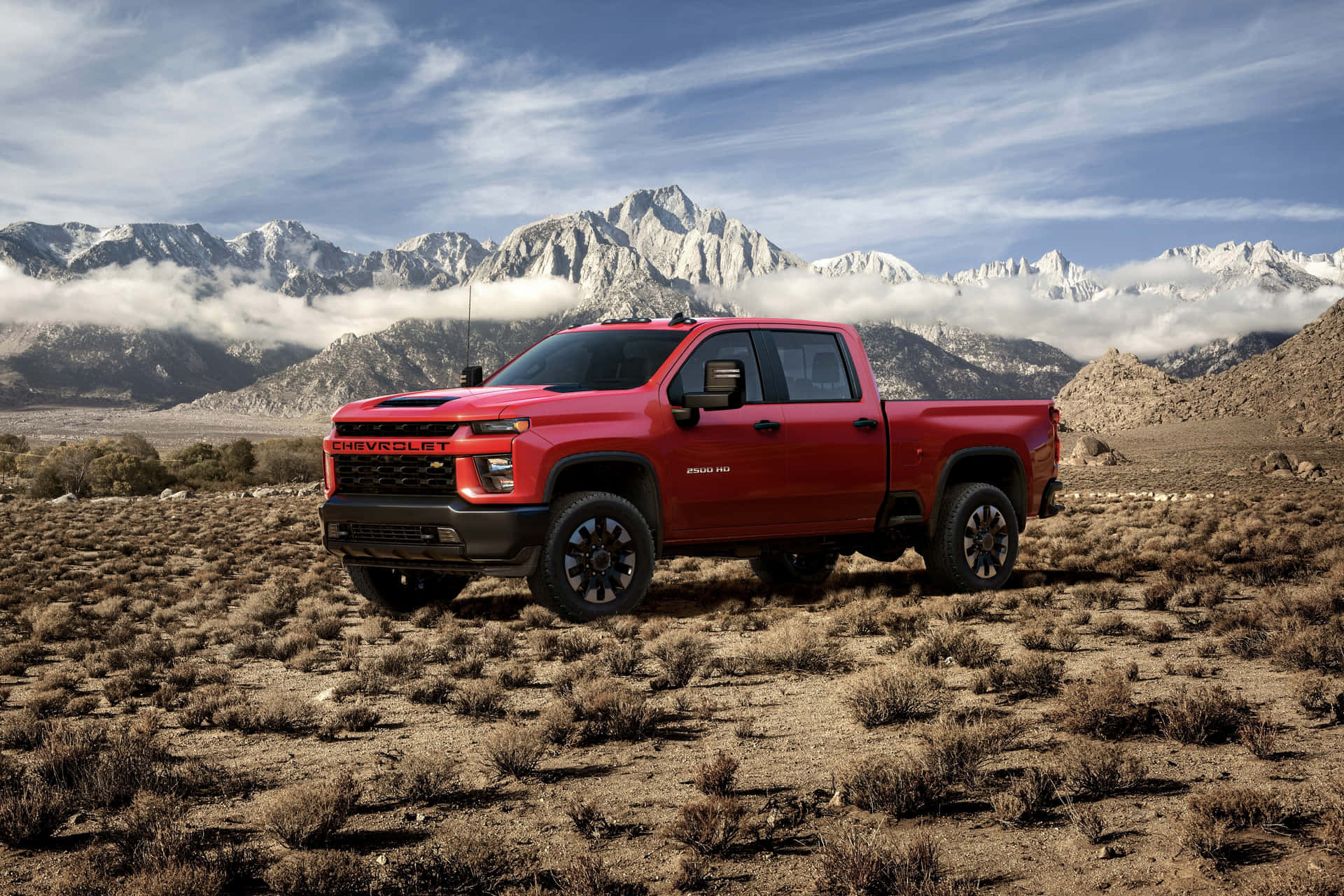 Red Chevrolet Silverado Offroad Wallpaper