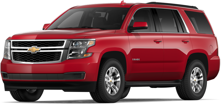 Red Chevrolet Tahoe S U V Profile View PNG
