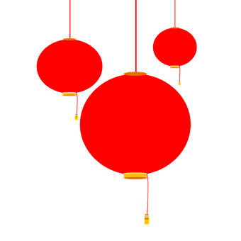 Red Chinese Lanterns Vector PNG