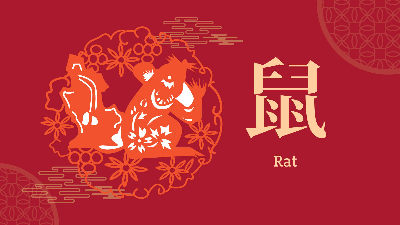 Majestic Red Chinese Rat Symbol Wallpaper