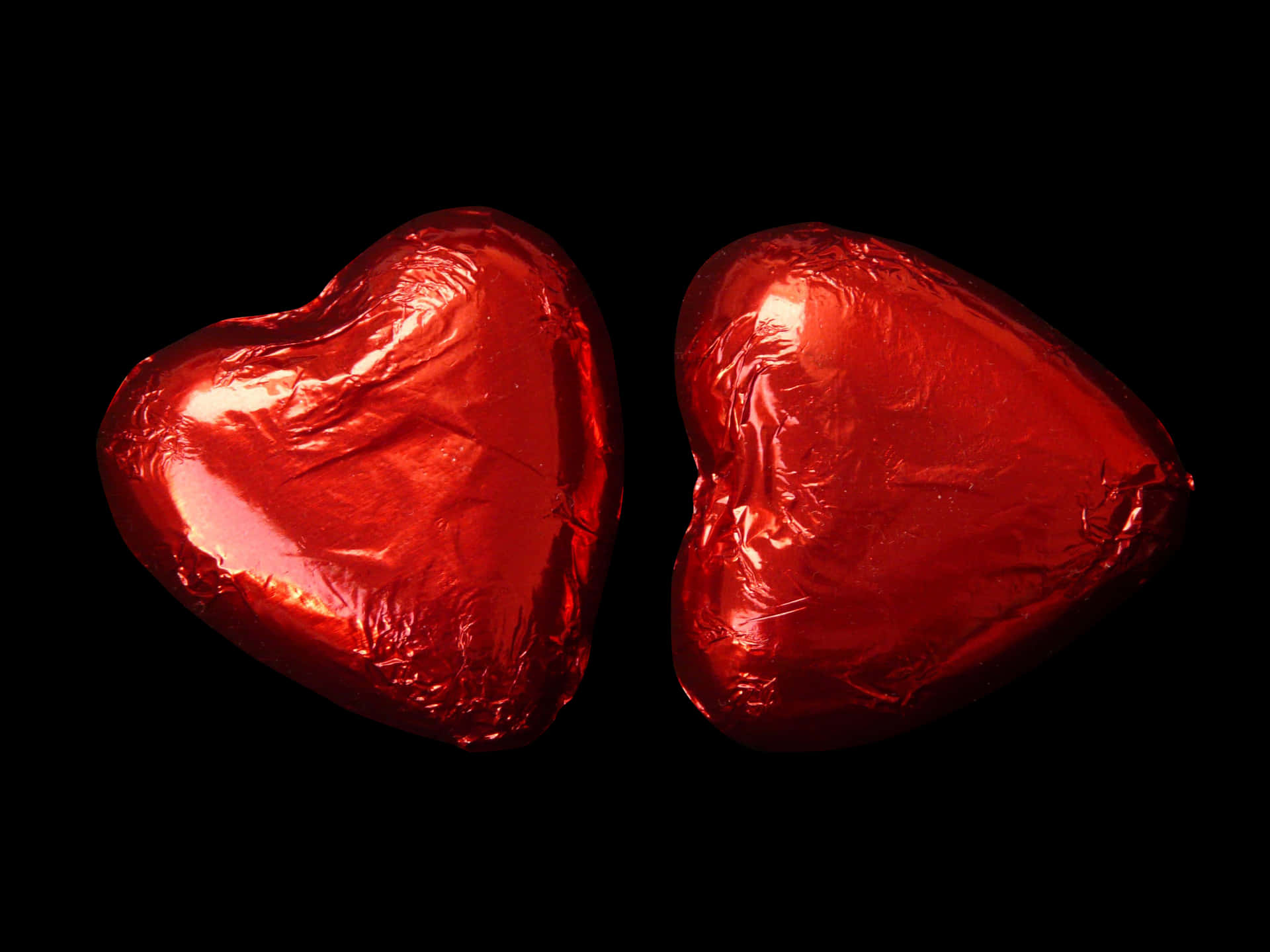 Red Chocolate Hearts Black Background PNG
