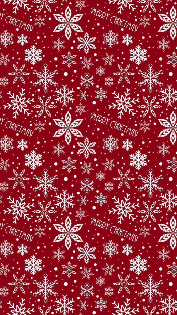 Enjoy the magical scenery of a red Christmas Wallpaper