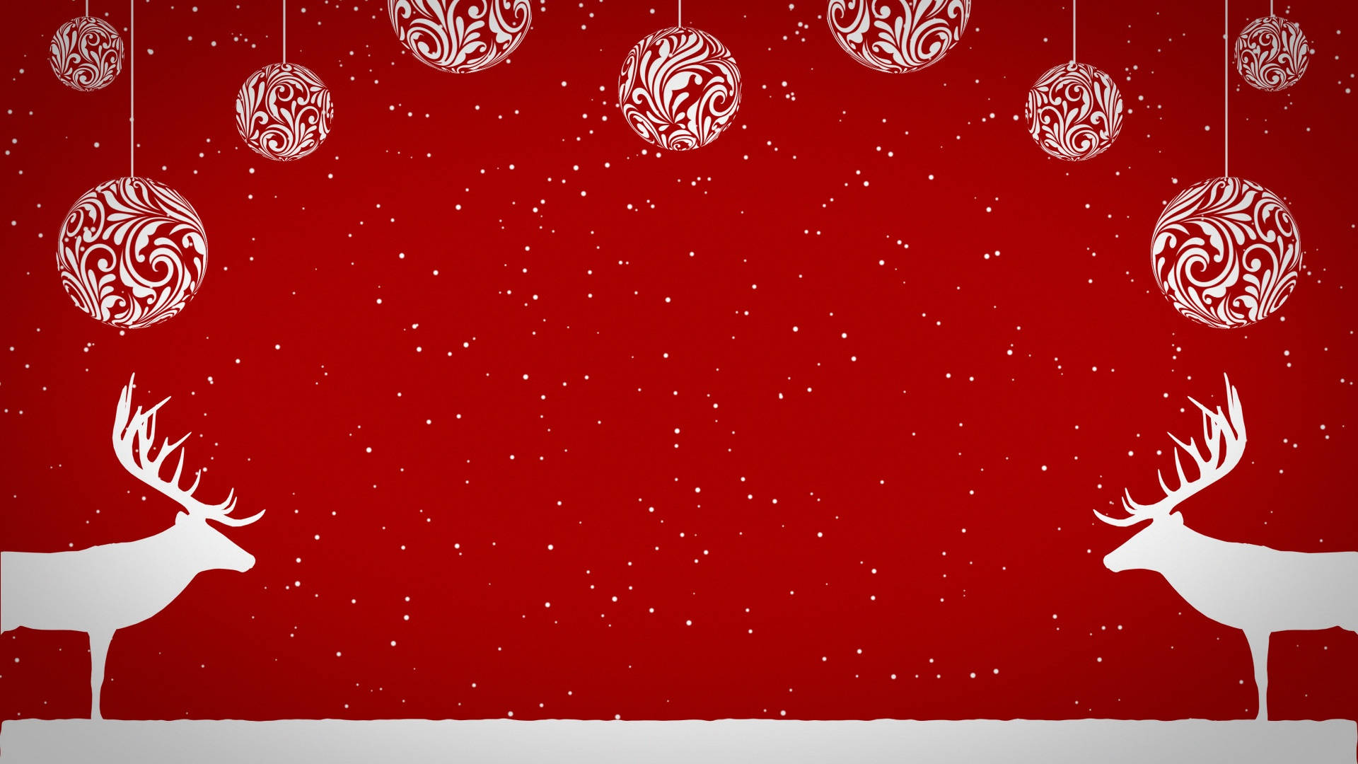 Red Christmas Background Reindeers