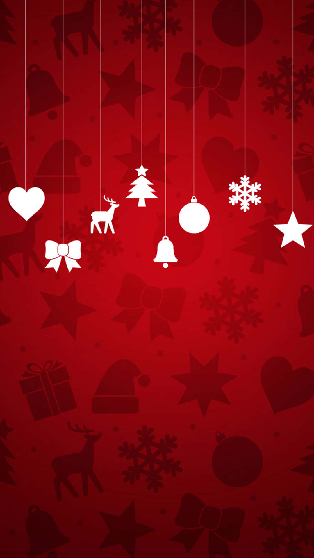 Christmas Decorations On A Red Background
