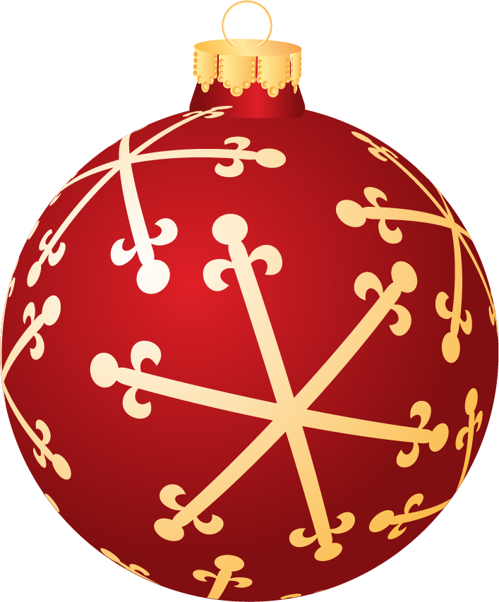 Download Red Christmas Ballwith Golden Decorations.png | Wallpapers.com