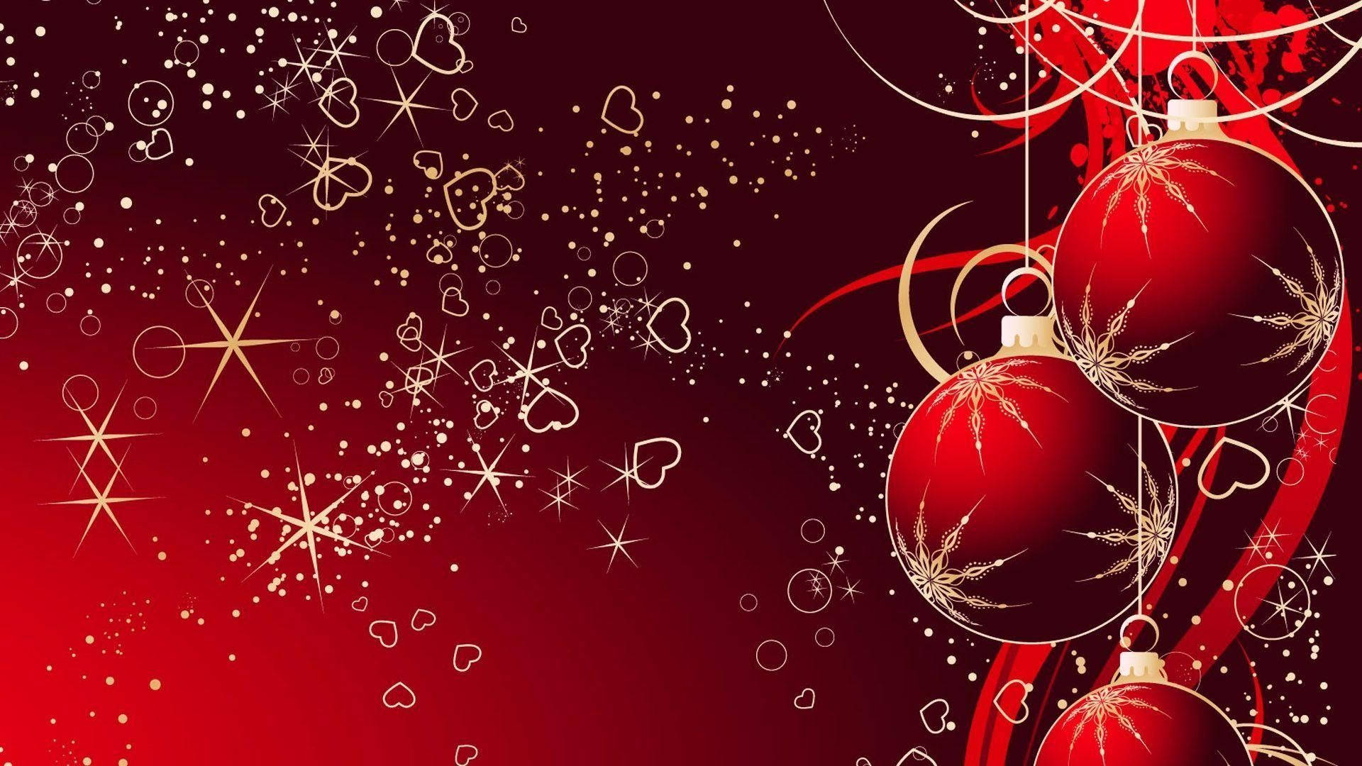Red Christmas Bulbs Background Wallpaper