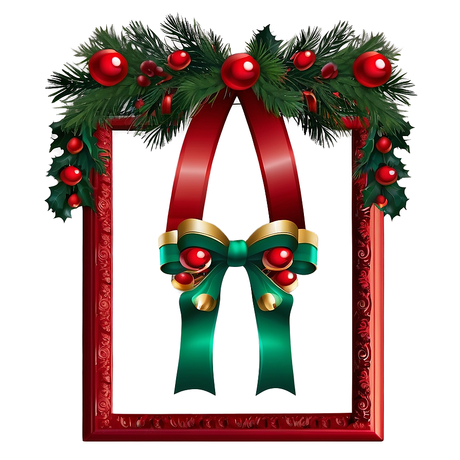 Red Christmas Frame Png Dxk39 PNG