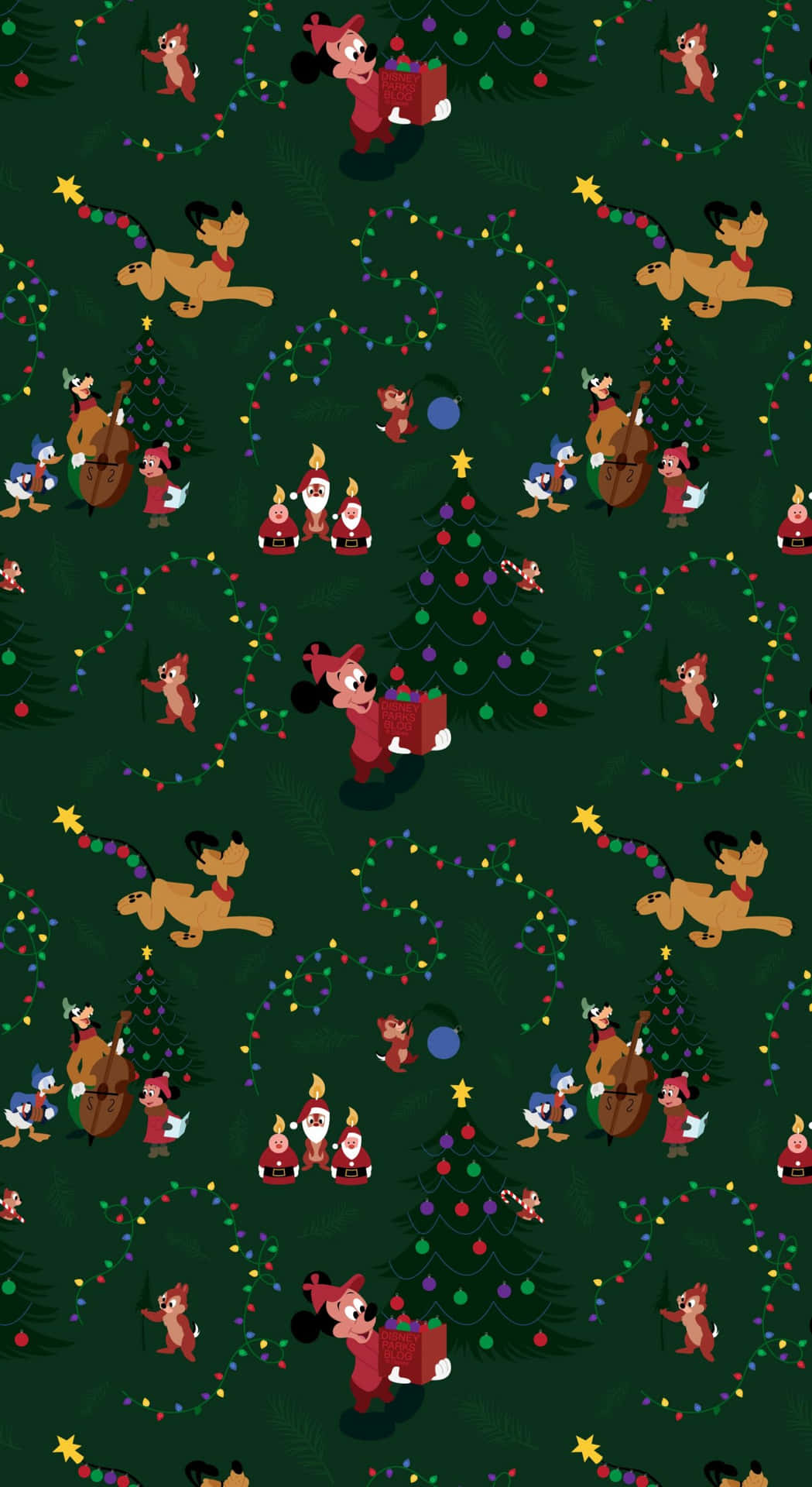 a christmas pattern with a lot of characters Wallpaper