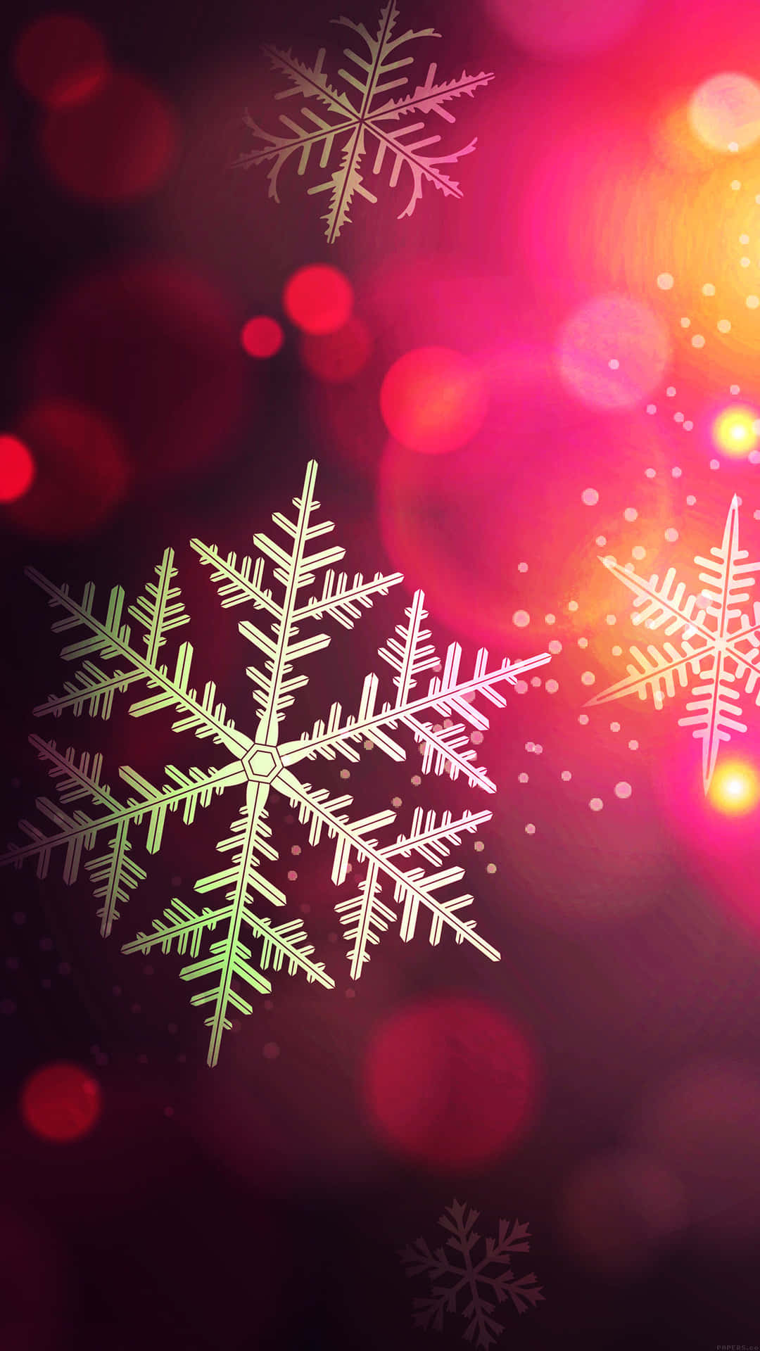 Snowflakes Red Christmas Iphone Wallpaper