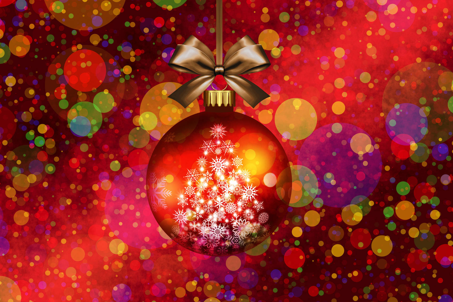 Red Christmas Ornament Graphic Wallpaper