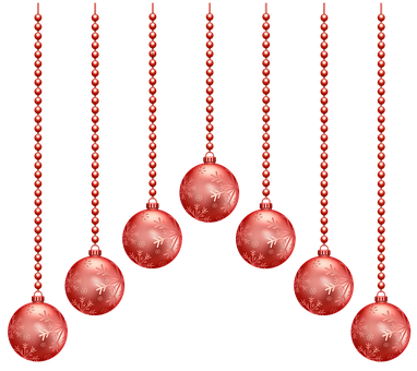 Red Christmas Ornaments Hanging PNG