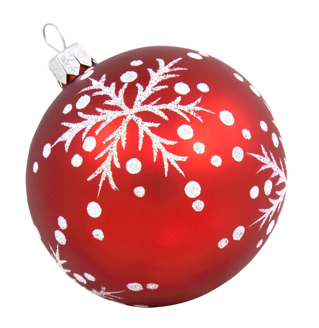 Red Christmas Ornamentwith Snowflakes PNG