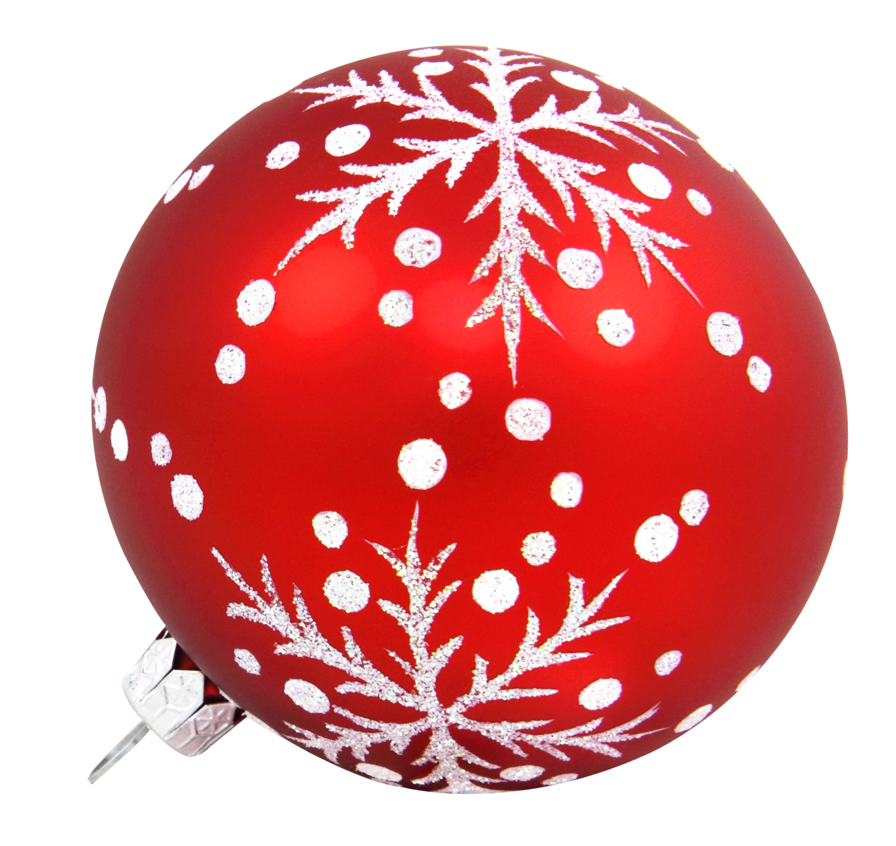 Red Christmas Ornamentwith Snowflakes PNG