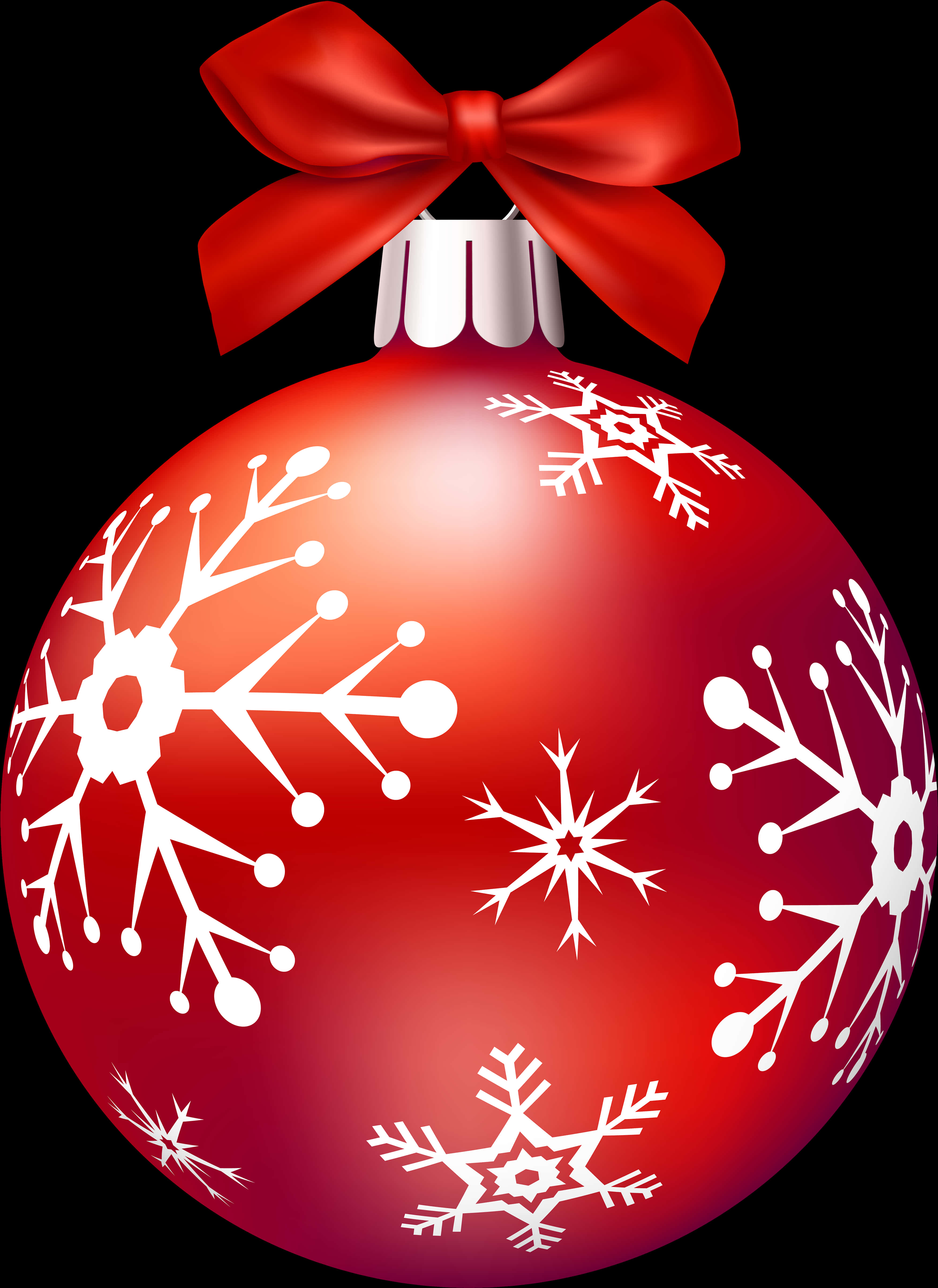 Red Christmas Ornamentwith Snowflakes PNG