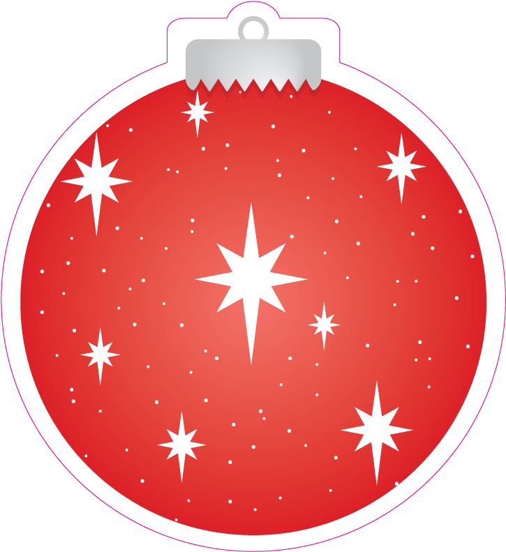 Red Christmas Ornamentwith Star Outlines PNG