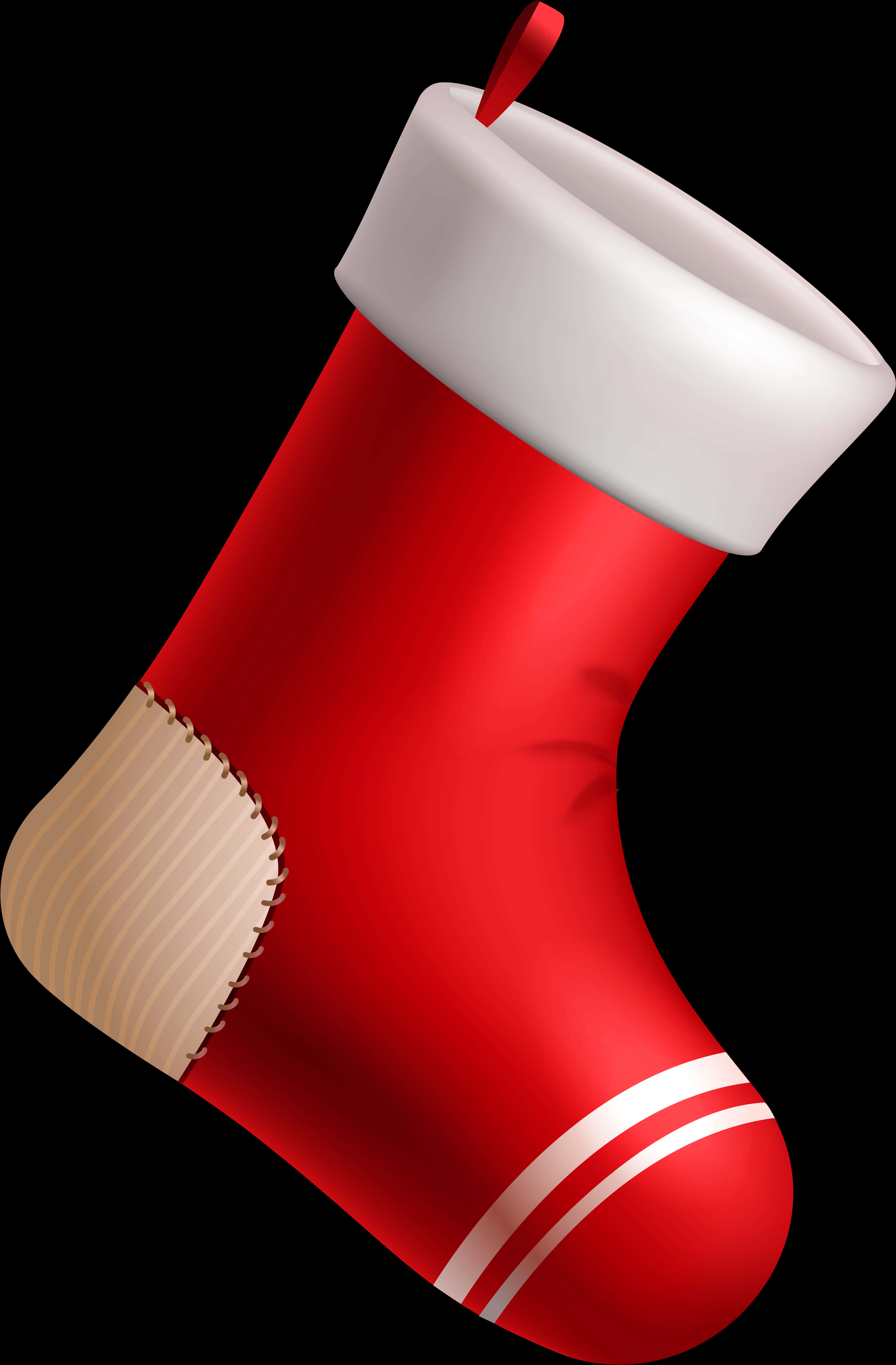 Red Christmas Stocking Isolated PNG
