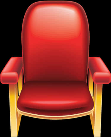 Red Cinema Chair Illustration PNG