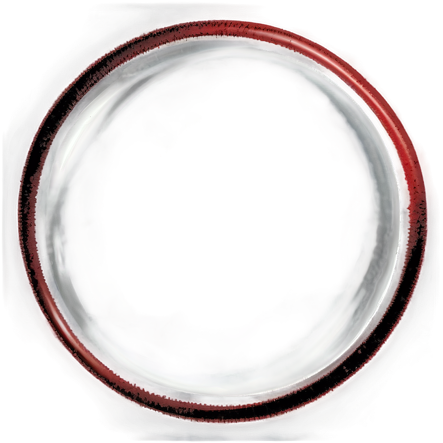 A glowing red-rimmed metallic circle with a soft pink translucent center on a gradient background.