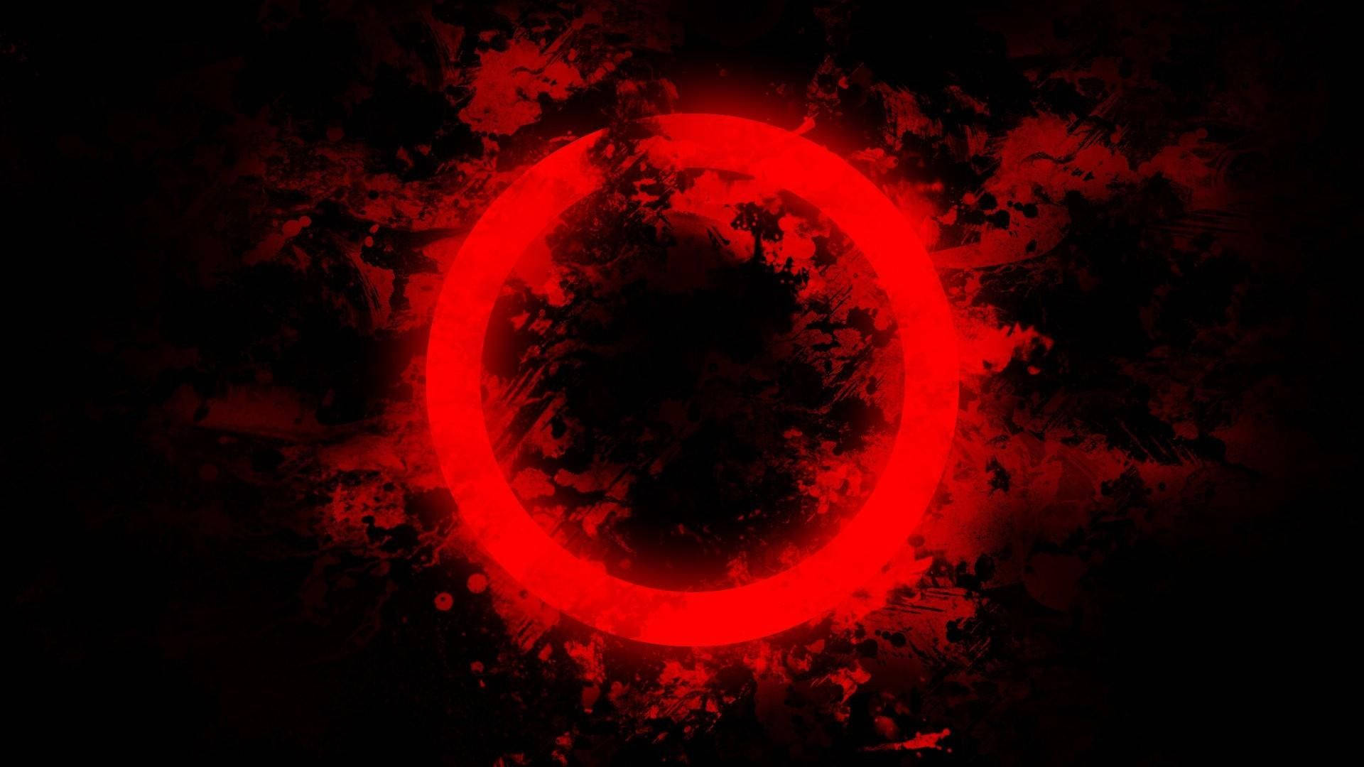 Red Circle With Red Clouds Wallpaper